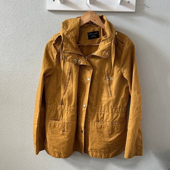 Love Tree Jackets & Blazers - Love Tree Women's Yellow Utility Jacket